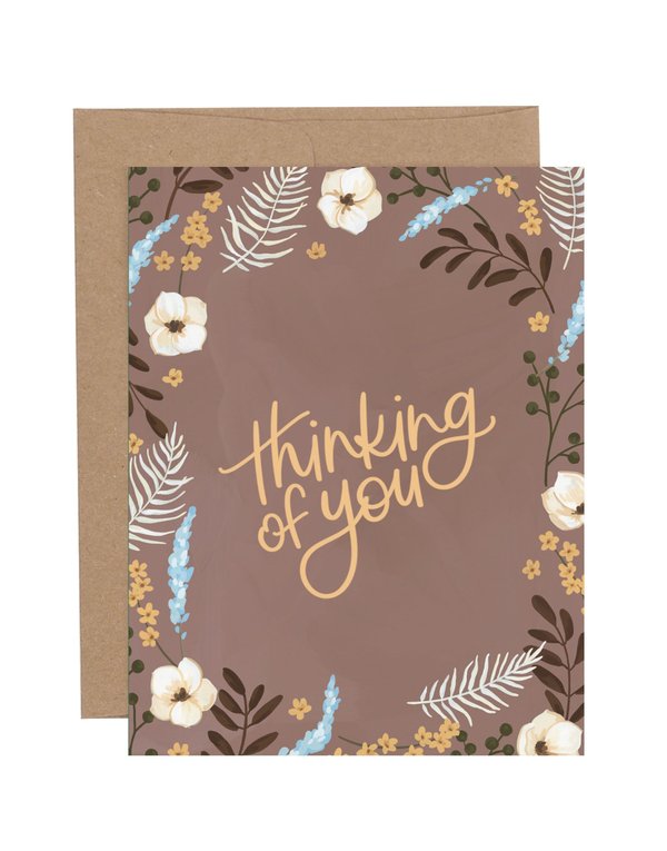 Thinking Of You Hudson Floral Sympathy Greeting Card, 1 of 2