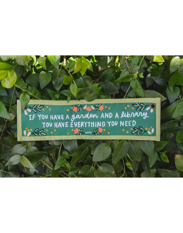 Garden And A Library Canvas Banner, 1 of 4