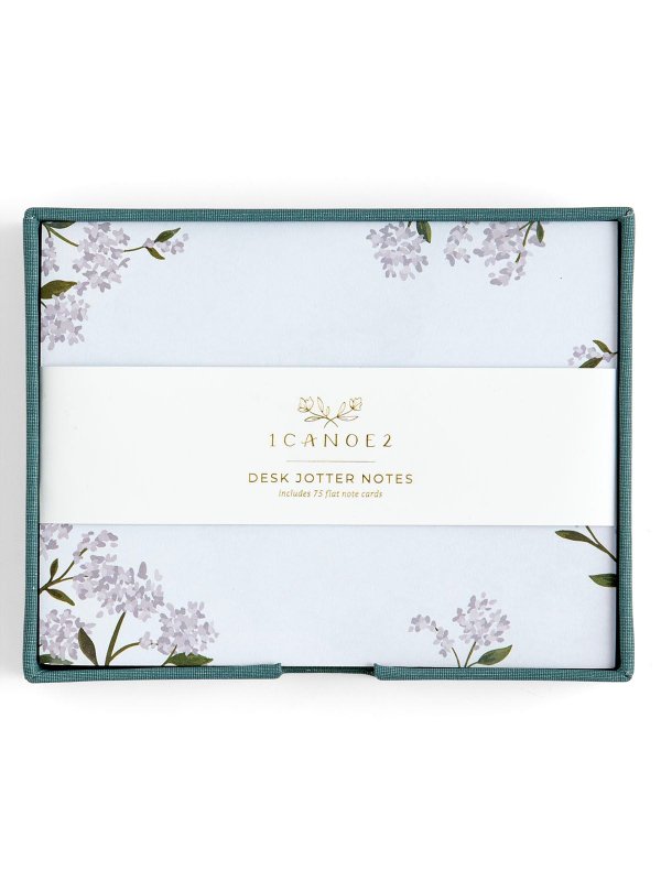 Hydrangea Desk Jotter - Flat Notes Set with Organizer Box, 2 of 3