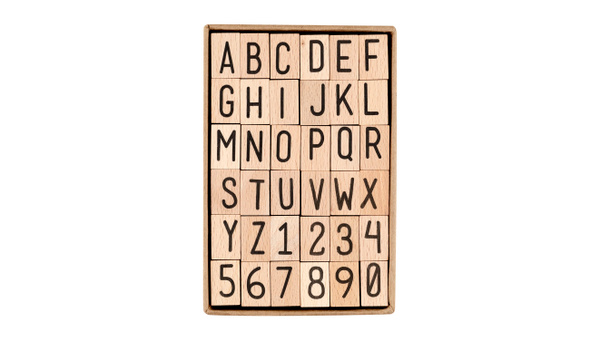 Alpha Wooden Block Stamp Set, 1 of 3