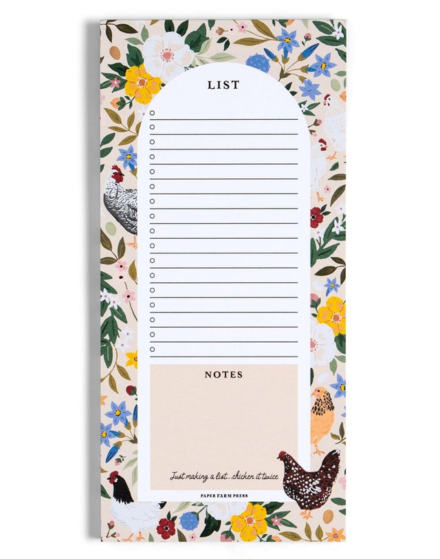 Chickens & Flowers Market List Notepad, 3 of 3