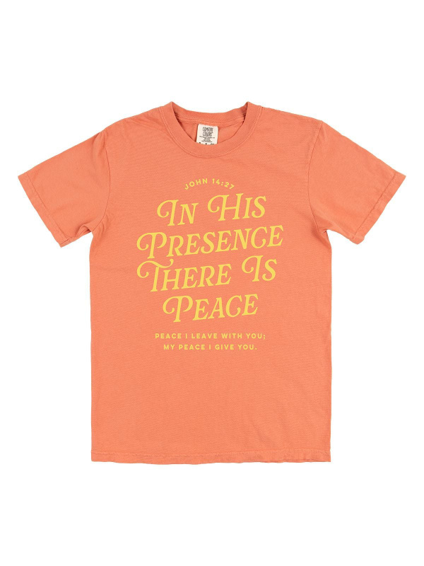 In His Presence There Is Peace Faith Tee - Terracotta, 5 of 5