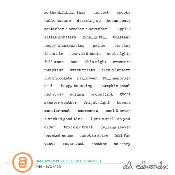 Halloween Phrases Digital Stamp Set, 1 of 1