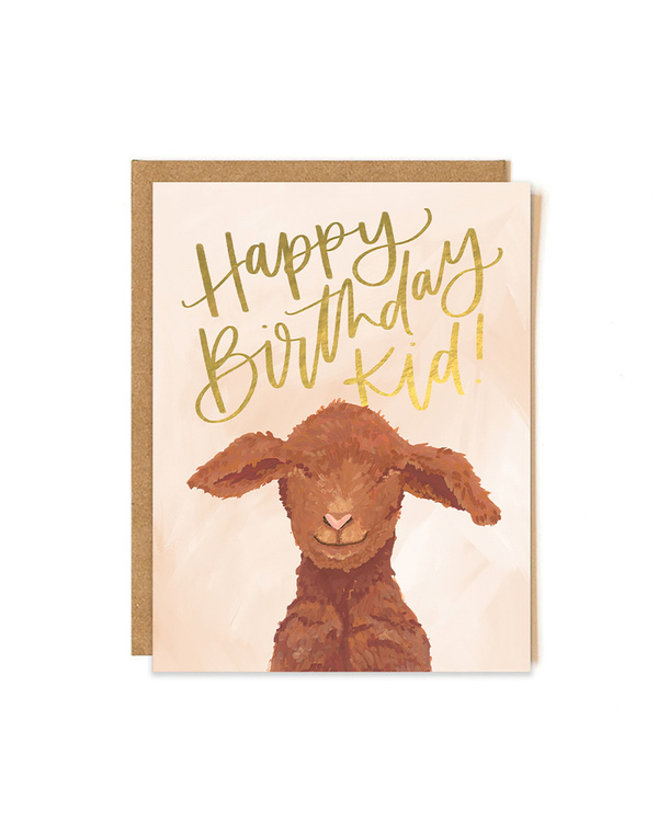 Happy Birthday Goat Kid Greeting Card, 1 of 1