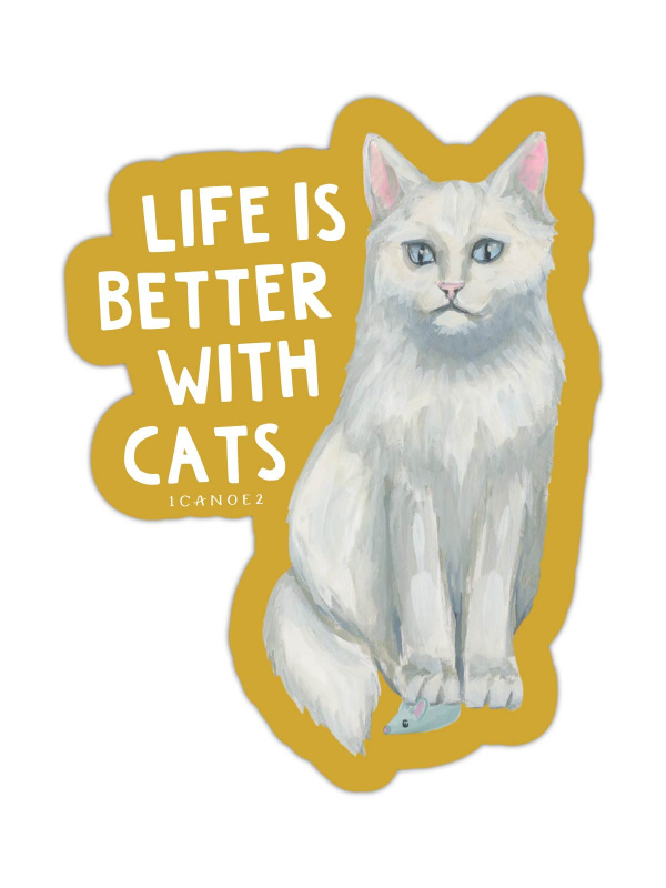 Life Is Better With Cats Decal Sticker, 2 of 3