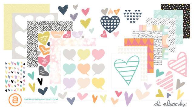 Digital Scrapbooking Kit - Hearts, 1 of 1