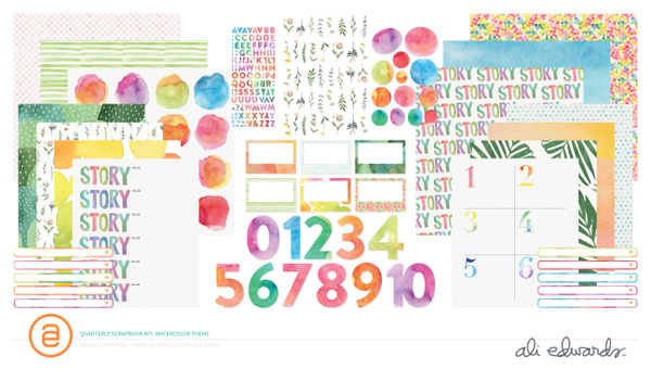 Watercolor Digital Scrapbook Kit, 1 of 1