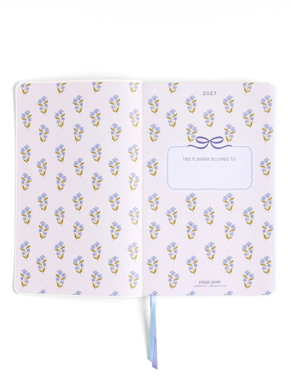 Blue Floral & Bows Petite Planner : 2027 Calendar Year, 6 of 14