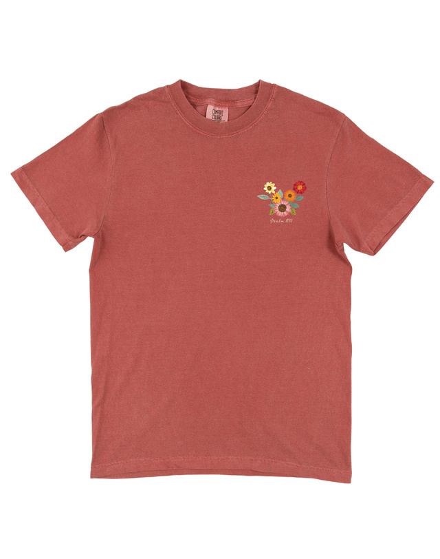 Give Thanks To The Lord Sunflowers Tee - Crimson, 4 of 4