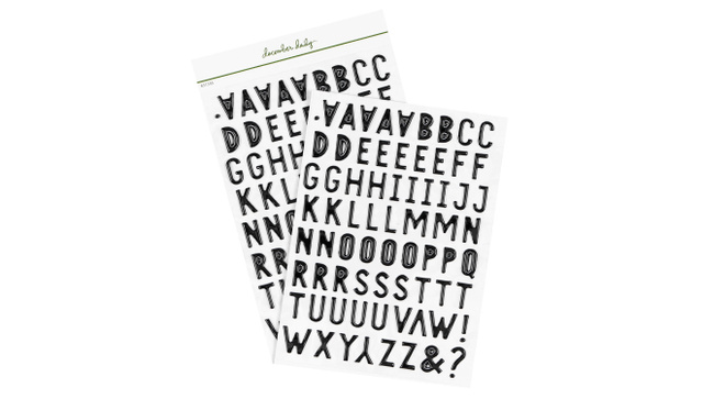December Daily® 2026 4×6 Puffy Alpha Sticker Sheets - Black, 1 of 3