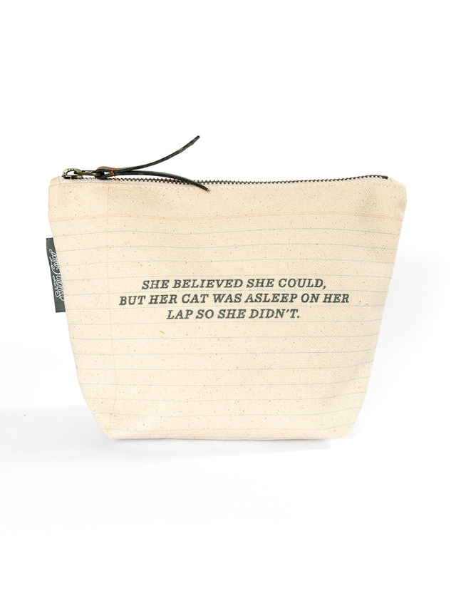 Cat Nap Zippered Canvas Pouch, 1 of 3
