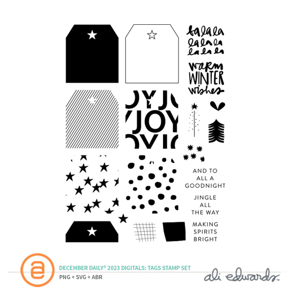 December Daily® 2023 Digital 6×8 Tags Stamp Set, 1 of 1