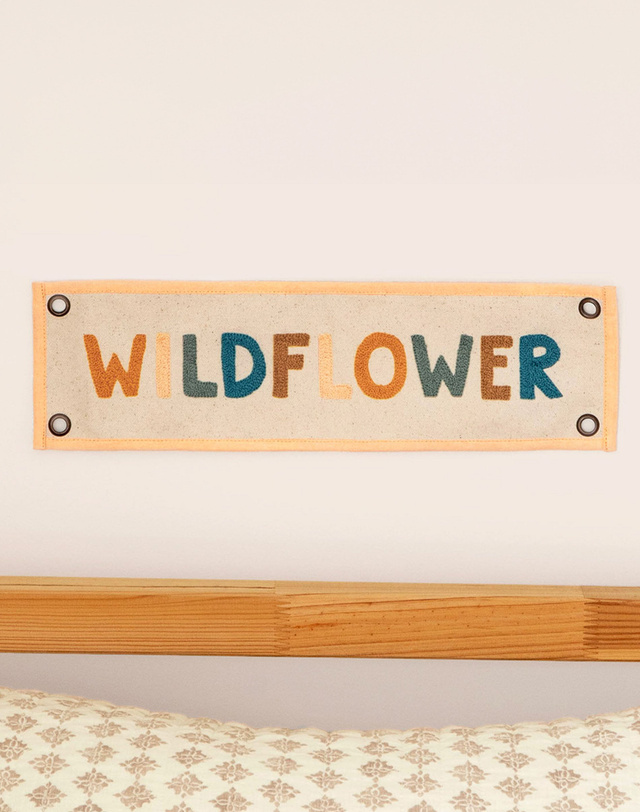 Wildflower Embroidered Canvas Banner, 3 of 6