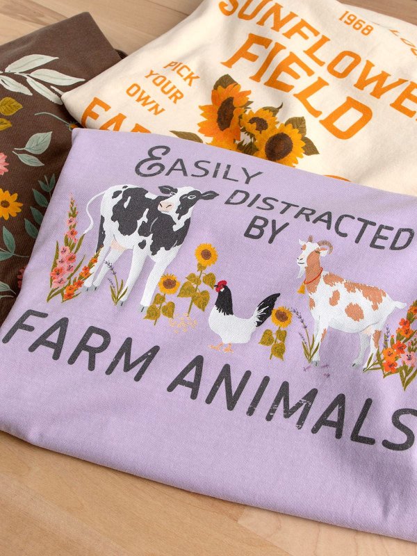 Easily Distracted By Farm Animals Tee - Orchid, 3 of 4