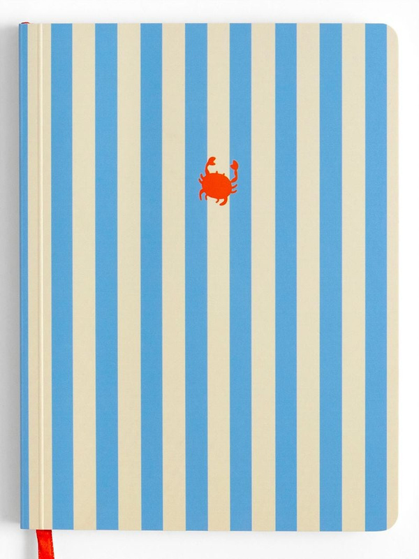 Blue Striped Coastal Crab Soft Flex Perfect Bound Journal, 1 of 4