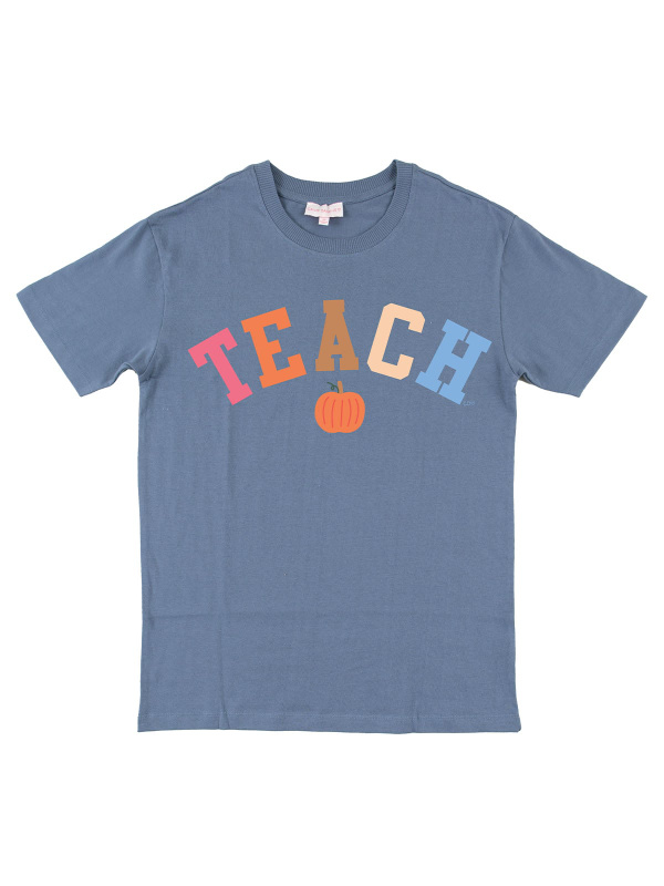 Fall Pumpkin Teach Tee - Blue Jean, 3 of 3