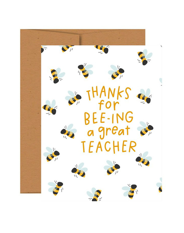 Bumble Bee Teacher Greeting Card, 1 of 1