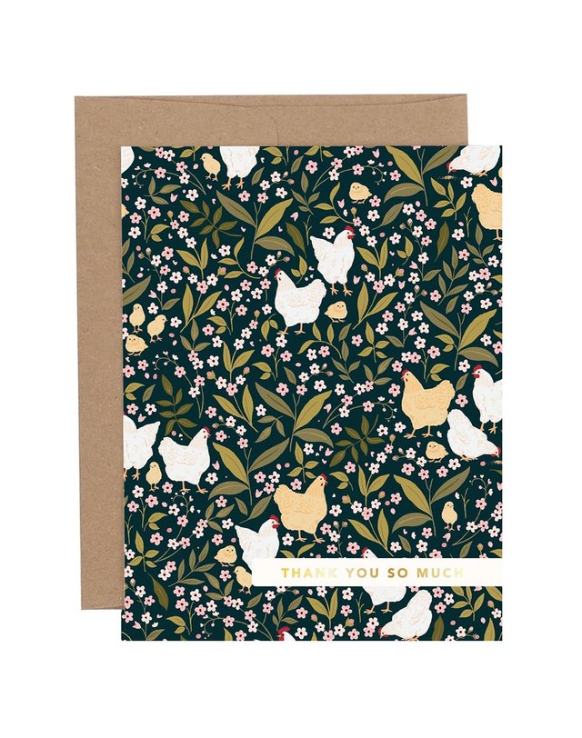 Thank You So Much Chickens Greeting Card, 1 of 1