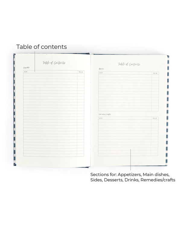 Navy Gingham Heirloom Recipe Book, 7 of 14