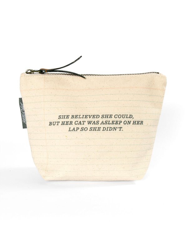 Cat Nap Zippered Canvas Pouch, 1 of 3
