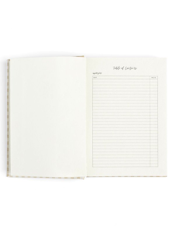 Beige Gingham Heirloom Recipe Book, 3 of 7