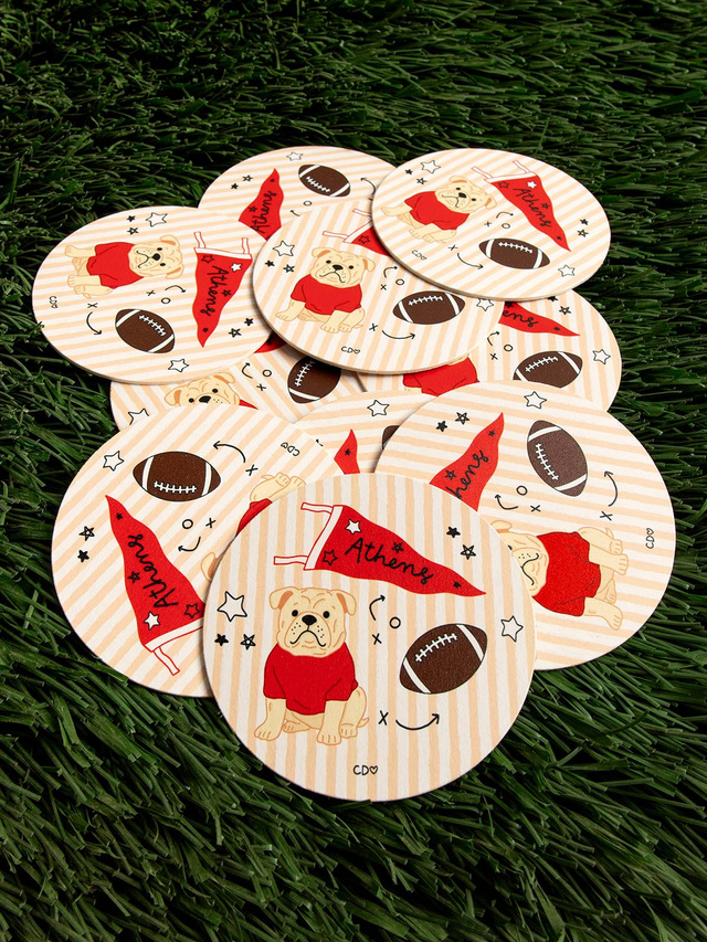 Athens Football Game Day Paper Coasters - Set of 10, 1 of 3