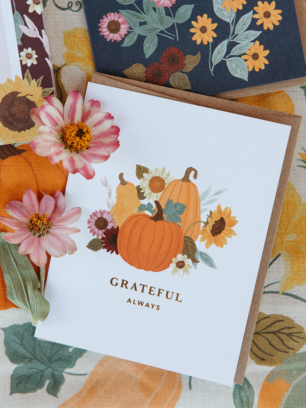 Grateful Always Pumpkin Greeting Card, 2 of 2