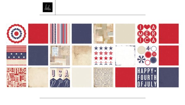 Party In The USA 12×12 Digital Paper Pack, 1 of 1