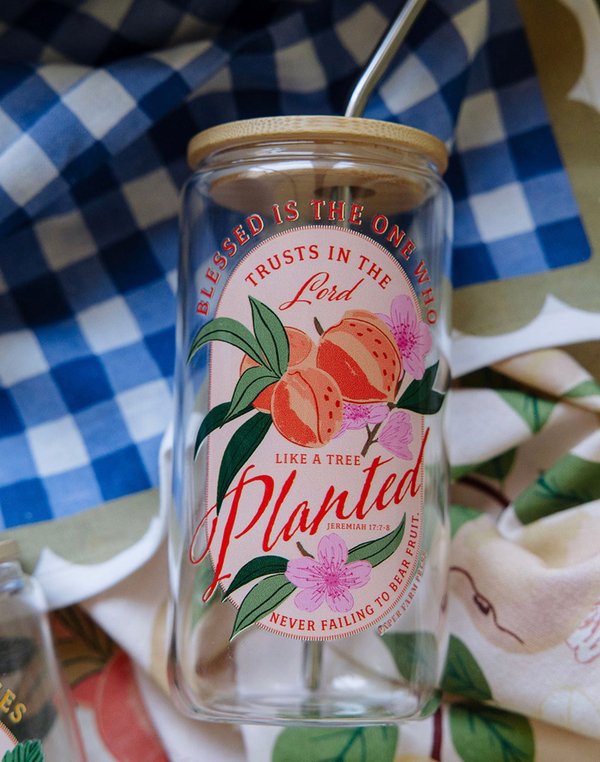 Peach Faith 16oz Glass Can, 1 of 6