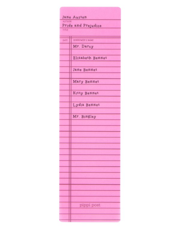 Pride and Prejudice Library Check Out Transparent Bookmark, 3 of 3