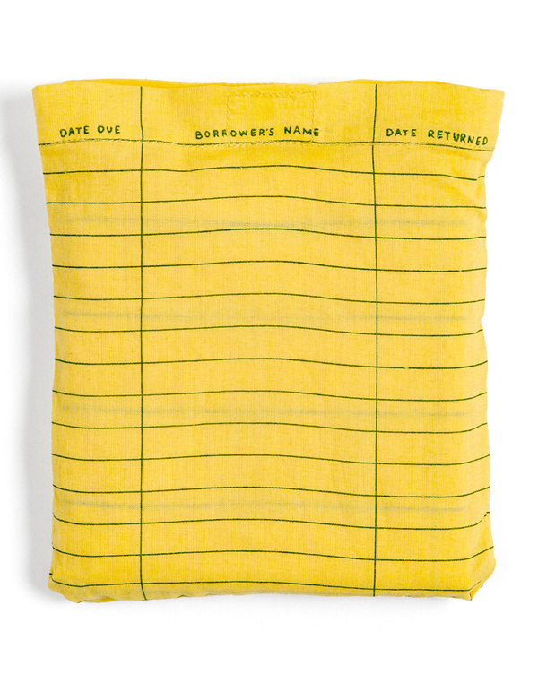 Yellow Library Card Lightweight Foldable Tote Bag, 6 of 6