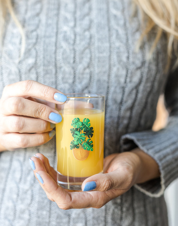 Monstera Plant Mini Juice Glass, 1 of 2