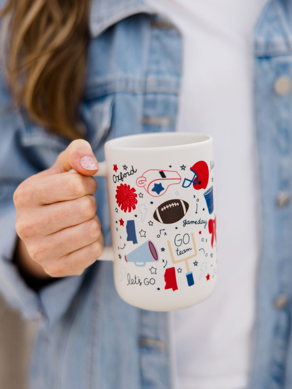 Oxford Football Game Day Tall Ceramic Mug, 1 of 3