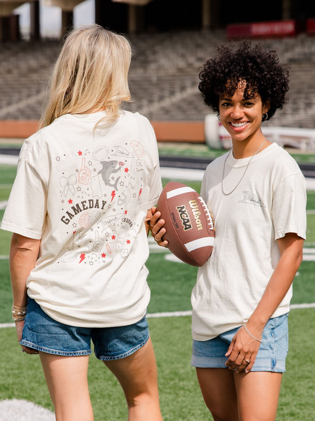 Oxford Football Game Day Tee - Ivory, 3 of 5