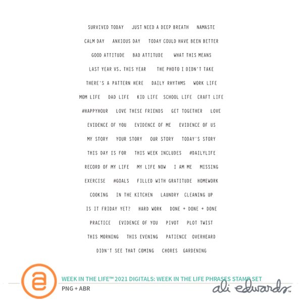 Week In The Life™ 2021 Phrases 4×6 Digital Stamp Set, 1 of 1