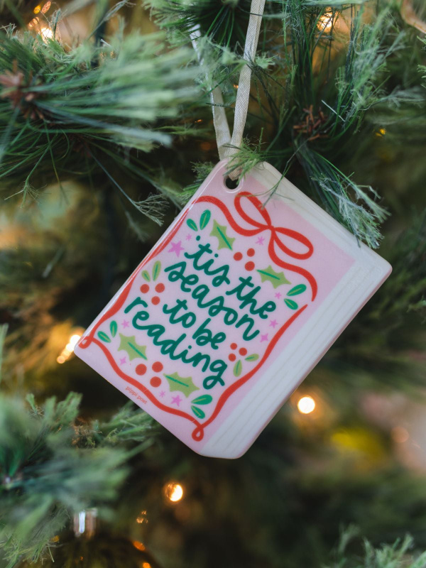 Tis The Season To Be Reading Christmas Book Ornament, 1 of 3