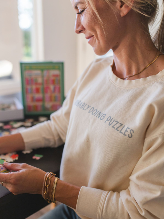 Puzzle Queen Sweatshirt - Ivory, 1 of 4