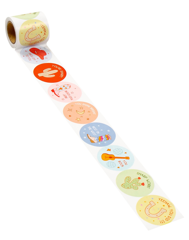 Western Icons Teacher Grading Sticker Roll, 1 of 1