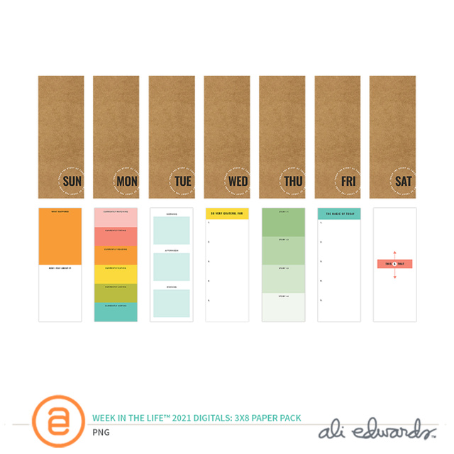 Week In The Life™ 2021 Digital 3×8 Journal Card Set, 1 of 1