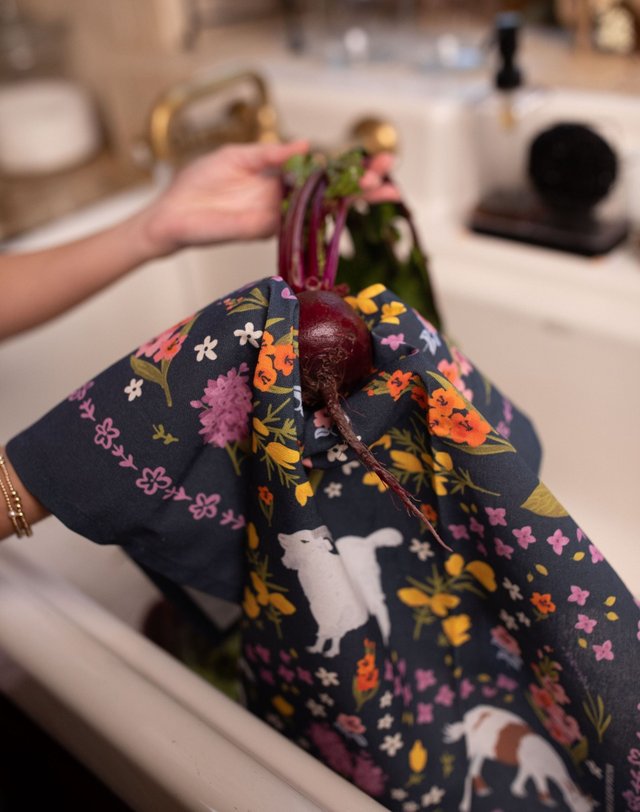 Goats Folk Floral Tea Towel, 2 of 7