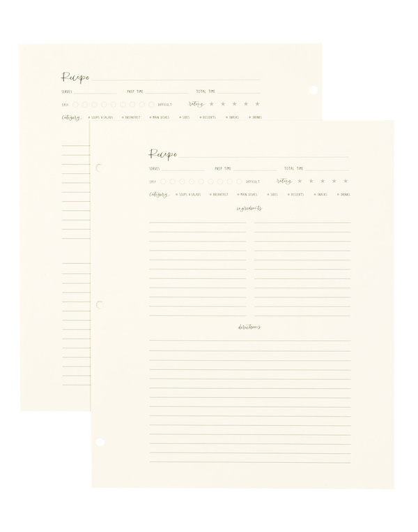 Large Recipe Page Set, 3 of 3