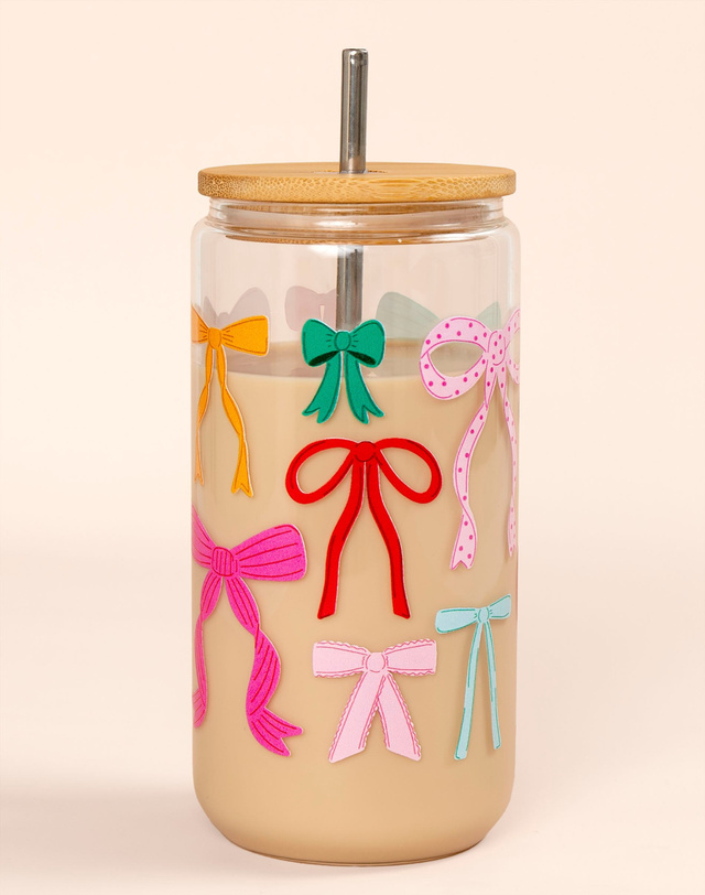 Ribbon Coquette Bows Glass Can, 3 of 3