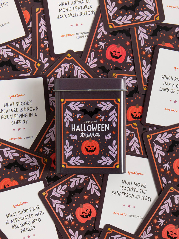 Halloween Trivia Game - Deck of Cards + Storage Tin, 3 of 4