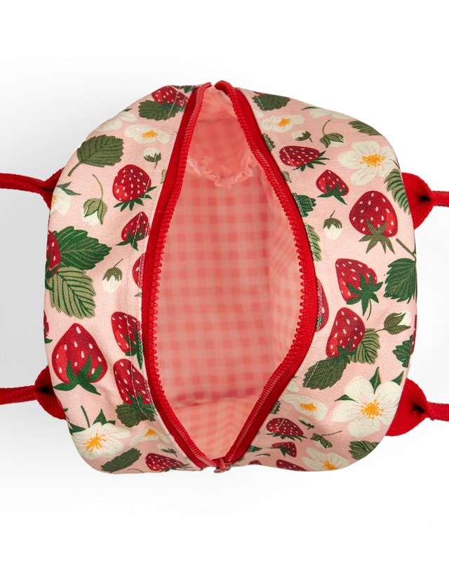 Strawberry Patch Reusable Canvas Lunch Tote Bag, 4 of 9