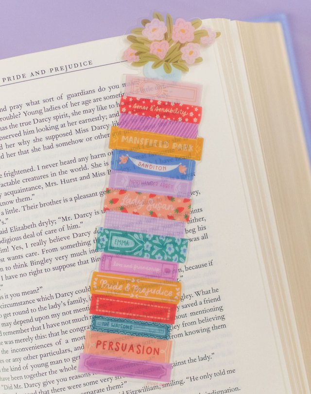 Jane Austen Book Stack Transparent Bookmark, 2 of 4