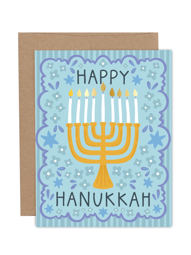 Happy Hanukkah Menorah Greeting Card, 1 of 1
