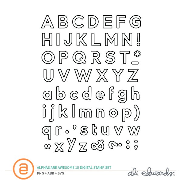 Alphas Are Awesome #15 Digital Stamp Set, 1 of 1