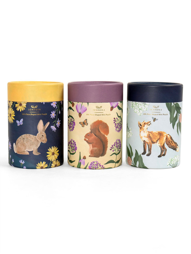 Forest Friends - 100 Piece Mini Jigsaw Puzzles - Set of 3, 1 of 9