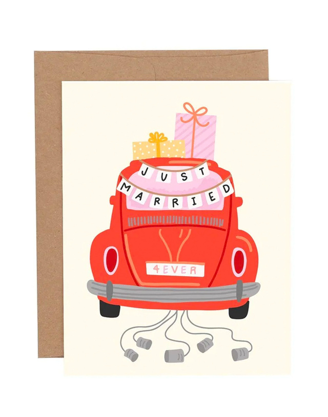 Just Married Greeting Card, 1 of 1