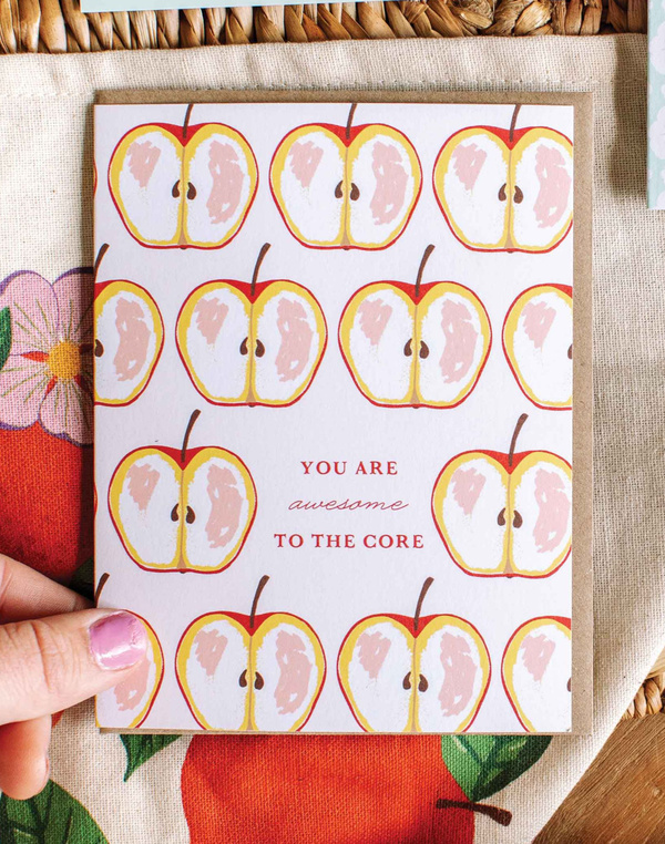 Awesome To The Core Apple Greeting Card, 2 of 2